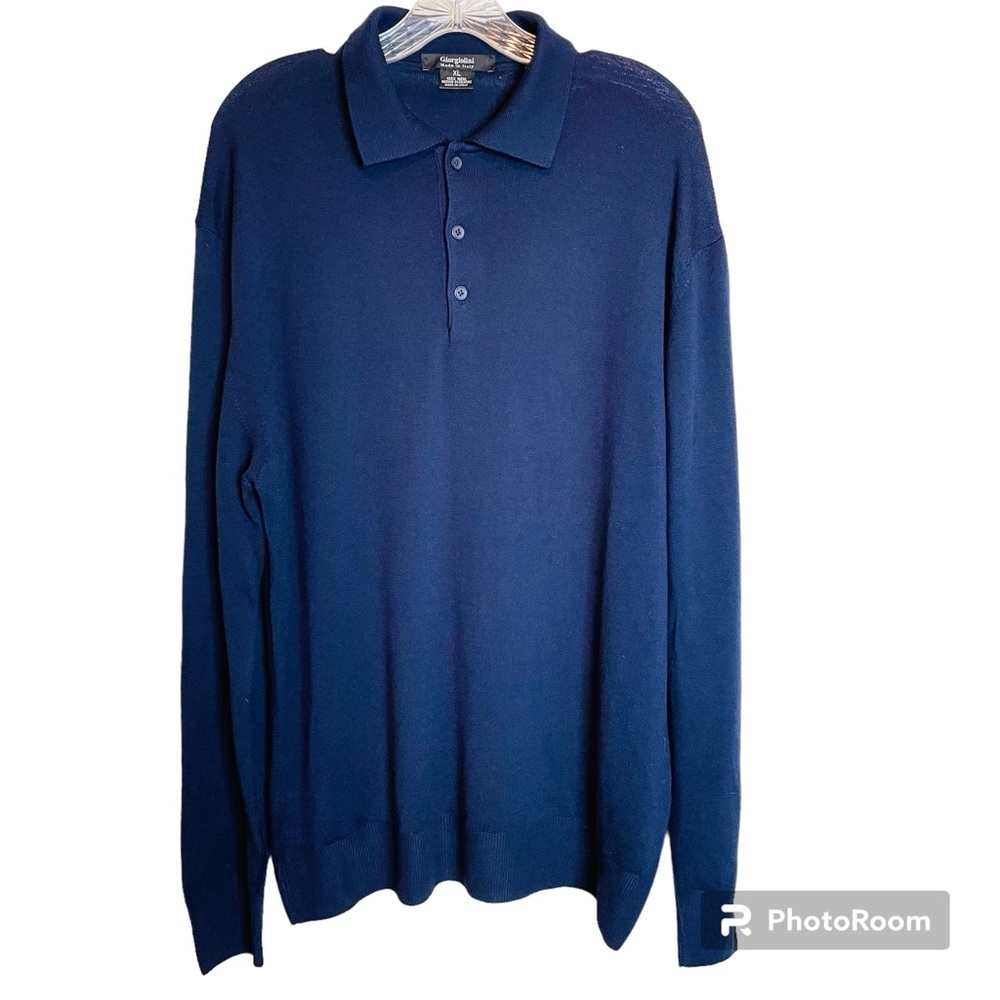 Giorgiolinin Made In Italy Wool Merino Extrafine 3 Button Down Pullover Sweater